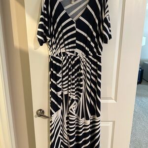 Striped Black and White Maxi Dress